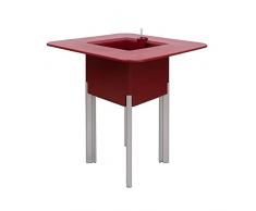 Mondum Kit Mediterraneo, 95CR: Jardinera Modular, 95 h Patas alumnio Plateadas y Mesa Cuadrada, Rojo