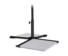 Relaxdays, Base de sombrilla negra para postes de 25 a 35 mm, soporte en forma de cruz, plegable para jardín y balcón, de metal