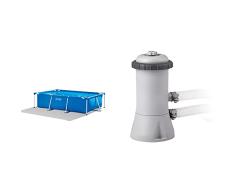 Intex Pack Piscina Small Frame 300x200x75 cm 3834 litros + Depuradora Cartucho 2006 litros/Hora