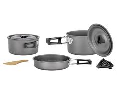 Brunner 0802026N - Juego de ollas popote al Aire Libre de Aluminio, Pack Ultralite 19, para 4/5 Personas