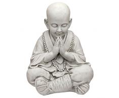 Design Toscano Praying Baby Buddha Asian Garden Estatua, Plata, 34.5x39.5x52 cm