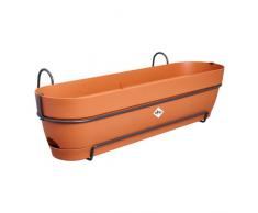Elho Vibia Campana Trough Allin1 70 - Jardinera por Balcón - Ø 70.4 x H 17.7 cm - Marrón/Terra
