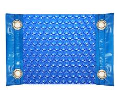 International Pool Protection Manta Térmica (COBERTOR Térmico-Cubierta ISOTÉRMICA-TOLDO para Piscina) DE 600 MICRAS Económica con Refuerzo EN LOS Lados Estrechos + Ojales EN Acero Inoxidable (5x5m)