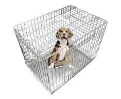 Ellie-Bo Jaula para Perritos, Jaula para Perros con 2 Puertas Plegables, Bandeja Extra Grande Hecha de Metal Resistente a mordeduras de 106,68 cm
