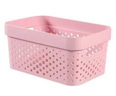 Curver - Caja Organizadora Infinity Dots 4,5L. con Asas - Color Rosa