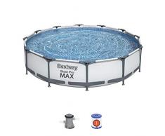 Bestway 56416 - Piscina Desmontable Tubular Steel Pro (366 x 76 cm) con depuradora de Cartucho y válvula de Drenaje