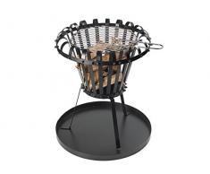 Perel Foco Redondo para leña con cenicero, 52,5 x 53 x 5 cm bb650