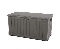 Lifetime 60089 Baúl para jardín ultrarresistente UV100 marrón, 128 x 64 x 67 cm
