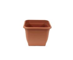 jardinera greemotion Pia Terracotta - maceta 19x19cm - maceta cuadrada 3L - maceta plástica resistente a los rayos UV - maceta a prueba de heladas - maceta con orificios inferiores - accesor