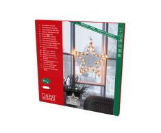 Konstsmide 2164-010EE - Luces de Navidad/Silueta de Ventana Star/Interior (IP20)/230V/35 Bombillas LED reemplazables de Color Blanco cálido/Cadena de Luces Blancas