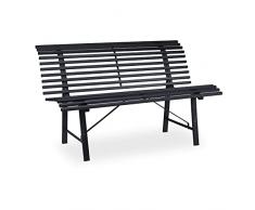 Relaxdays Jardín, 2 Plazas, 79 x 130 x 75 cm, Acero Robusto, Banco Patio Exterior Resistente Intemperie, Antracita, Gris (10036719)