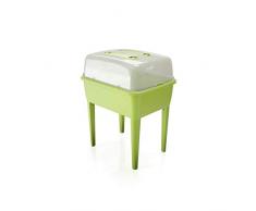 Prosperplast Jardinera Alta con Tapa de policarbonato, para Proteger Tus Plantas L Respana Planter Set de plástico en Color Lima, 96,3 (Alto) x 77 (Ancho) x 58 (Profundo) cms