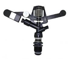 HidroRain RC8035 - Aspersor circular plástico, conexión 3/4" rosca macho, 360º, 12 x 3 x 12 cm, color negro