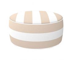 Aktive 79038 - Puff hinchable Ottoman, poliéster hilado, repele el agua, 53 x 23 cm, colonial beige