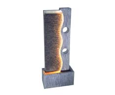 Dehner Fuente de jardín Eclipse con iluminación LED, Aprox. 100 x 40 x 19,8 cm, poliresina, Gris
