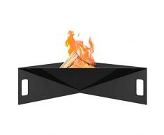 Cuenco de Fuego para jardín Kratki Fire Pyramid, de pie, asimétrico, Triangular, Dimensiones 79 x 68,5 x 22,7 cm, Peso 16,8 kg, de Acero Robusto y Resistente al Calor