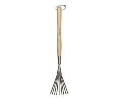 Kent & Stowe Escoba de jardinería – Escoba de Abanico de Acero Inoxidable para Quitar Las Hojas, rastrillo con Mango de Madera, tamaño: 62,5 cm