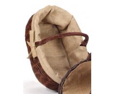 Cesta para leña de mimbre con accesorios de yute (600 x 280 x 400 mm)