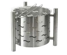 Tepro Silverado Parrilla Chimenea Leña Acero Inoxidable - Barbacoa (Parrilla, Leña, 40,5 cm, Chimenea, Parrilla + Plancha, Acero Inoxidable)