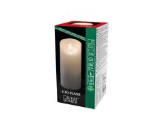 Konstsmide - Velas de batería 3D con luz de Vida 3D, Funciona con Pilas, Vela de Llama móvil, Cera Real, 4 u 8 Horas, función de Temporizador, 15,5 x 7,5 cm, Color Blanco cálido