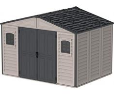 Duramax - caseta cobertizo jardín - WOODBRIDGE PLUS 10X8 - Poliuretano PVC - color gris claro y oscuro