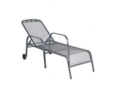 greemotion Mesa de Jardín Toulouse, Mesa Exterior Redonda de Acero Plastificado, Mesa Comedor 4 plazas con Pata Niveladora, Aprox. Ø 100 x 74 cm, Gris Hierro
