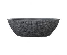 scheurich Barceo Jardiniere 60 - Macetero Ovalado, Color Negro, Fabricado con plástico Reciclado