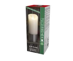 Konstsmide Velas de batería 3D con luz de vida funciona con pilas, vela de llama en movimiento, cera real, función de temporizador de 4 u 8 horas, 17,5 x 7,5 cm, color blanco cálido