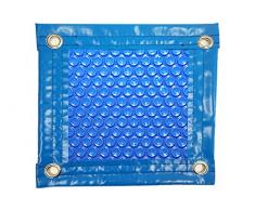 International Pool Protection Manta TÉRMICA (7x6m) DE 600 MICRAS ECONÓMICA con Refuerzo EN Todo EL Contorno + Cubierta DE PROTECCIÓN para COBERTOR Solar + ENROLLADOR TELESCÓPICO.