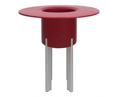 Mondum Kit Mediterráneo, 95RR: Jardinera Modular, 95h Patas Aluminio Color Plata y Mesa Redonda, Rojo