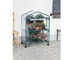 Bricomed Verdemax Azalea 2 Invernadero Estantes con Ruedas, Verde Agua, 50 x 70 x 96 cm
