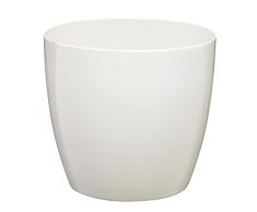 Verdenia Aga - Maceta Ligera para balcón, Maceta Decorativa para Plantas de Interior y Exterior, de plástico, Redondo, Muchos Colores, 12 cm, Color Crema