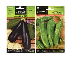 Berenjena LARGA NEGRA & Batlle Semillas Aromáticas, Pimiento Dulce Italiano