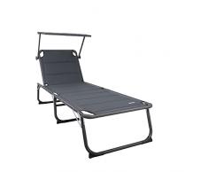 Homecall - Tumbona plegable XXL con parasol, espuma de secado rápido, Antracita