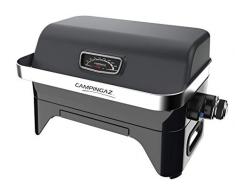 Campingaz Barbacoa de gas Attitude2go R, barbacoa de mesa con poco humo, barbacoa de balcón portátil, barbacoa de camping, con tapa, termómetro y parrilla de hierro fundido