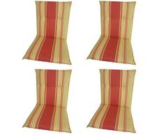 BEO 4-er A101 Barcelona NL - Funda de espuma para silla baja reclinable, aproximadamente 48 x 98 cm x 5 cm, amarillo-rojo