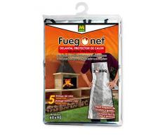 FUEGO NET Fuegonet 231457 Delantal Protector de Calor, Plateado, 21x33x2 cm