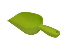 Bolsa Xclou en verde, cubeta de alimentación de plástico de alta calidad, pala de jardín con mango, pala de mano como accesorio de jardín y para las necesidades de la mascota