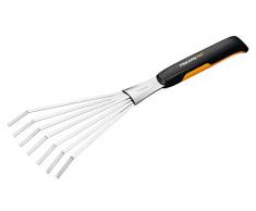 Fiskars Rastrillo de mano, 7 púas, Negro/Naranja, Acero inoxidable/Plástico, Xact, 1027044