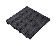 Art Plast jardín, baldosa para Suelo (terraza, Piscina, Camping, Exterior), Color Gris con Vetas Madera Easy, 39x39 2,5 cms. de Alto