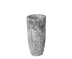Casablanca Jarrón Soma Magnesia Gris borrado – Aspecto de hormigón con Estructura de Panal con Abertura de Drenaje – Apto para Exteriores – Altura 70 cm de diámetro 33 cm