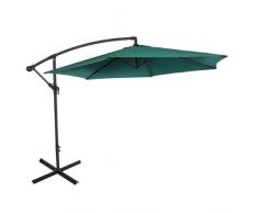 Ultranatura Parasol excéntrico, con manivela, apto como parasol para el jardín o sombrilla, muy grande y estable, verde