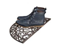 Relaxdays – Felpudo semicircular para la Entrada del hogar, 2 x 60 x 31 cm, Hierro Fundido con Patas de Goma, Antideslizante, Color Bronce
