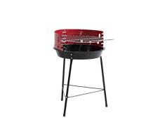 Kamino BBQ New Orleans, Barbacoa Redonda en carbón con Parabrisas y Parrilla Ajustable en Cuatro Niveles, Barbacoa con Caja de Fuego, Ø Aprox. 32 cm