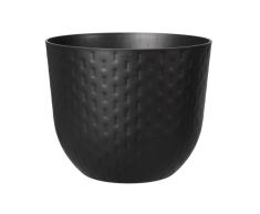 Elho Fuente Grains Round 47 - Macetero por Interior Y Exterior - Ø 46.472 x H 38.388 cm - Negro/Onyx Black