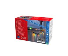 Konstsmide Luces LED de festón, luces para exteriores, estilo cerdito, bombillas exteriores (IP44), 40 bombillas múltiples, 80 diodos blancos cálidos, cable negro, cadena de luces para jardín