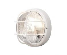Konstsmide 7651-200 Mantova - Lámpara de Pared (18,5 x 10 x 18,5 cm, Bombilla de 40 W, plástico y Cristal), Color Blanco y Transparente