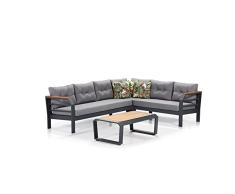 Set de muebles de jardín Gris y Negro