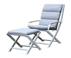 Westfield Outdoors Silla de salón y reposapiés con Cojines Acolchados, Estructura Ligera Pero Robusta Que soporta hasta 120 kg de Muebles de jardín, Color Gris Antracita, L