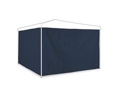 Relaxdays Set de 2 Paneles Laterales Carpa, Cortinas Cenador, 3x2 m, Impermeables, sin Ventanas, Plástico, Azul Oscuro (10035868)
